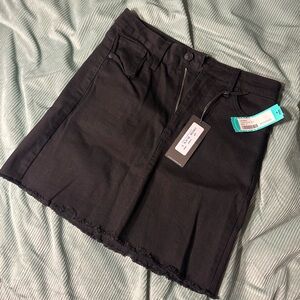Black Denim Mini Skirt